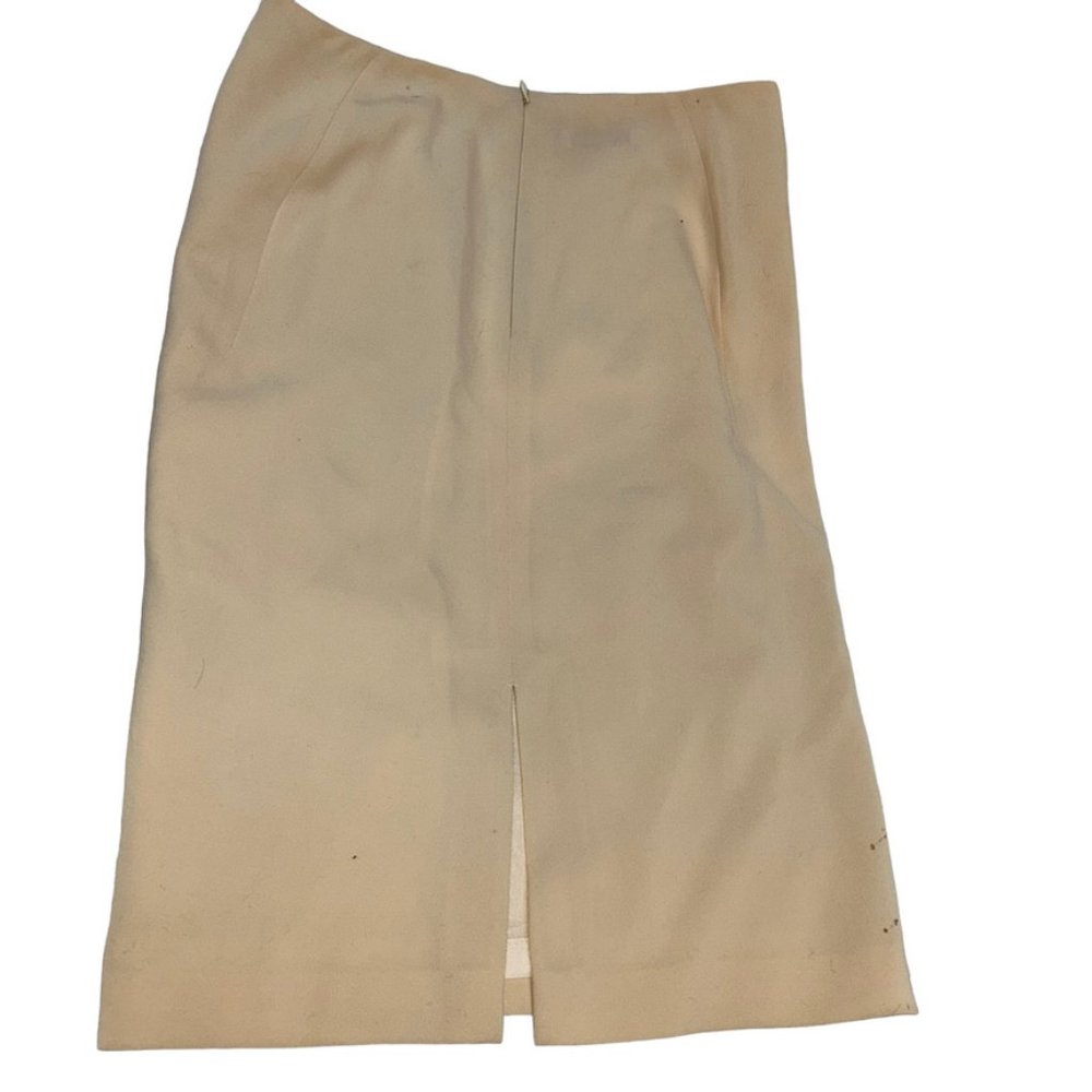 jil sander ivory silk wool pencil skirt Spring Career germany 38 S MINT …